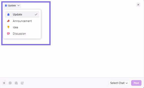 Post Updates, Announcements, Ideas and Discussion posts in Chat Post Updates, Announcements, Ideas and Discussion posts in Chat